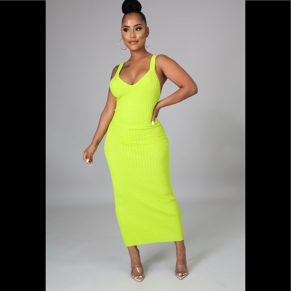 Knit Lime green maxi dress